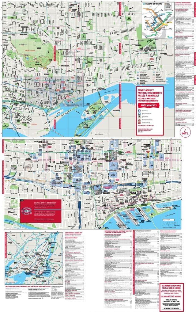 Mapa das paisagens de Montreal