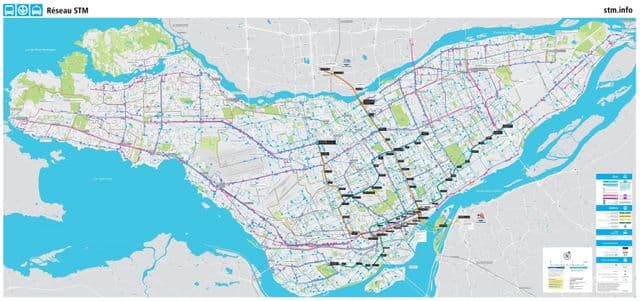 Mapa da rodoviária de Montreal