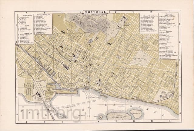 Mapa histórico de Montreal