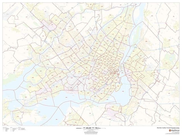 Mapa de códigos postais de Montreal