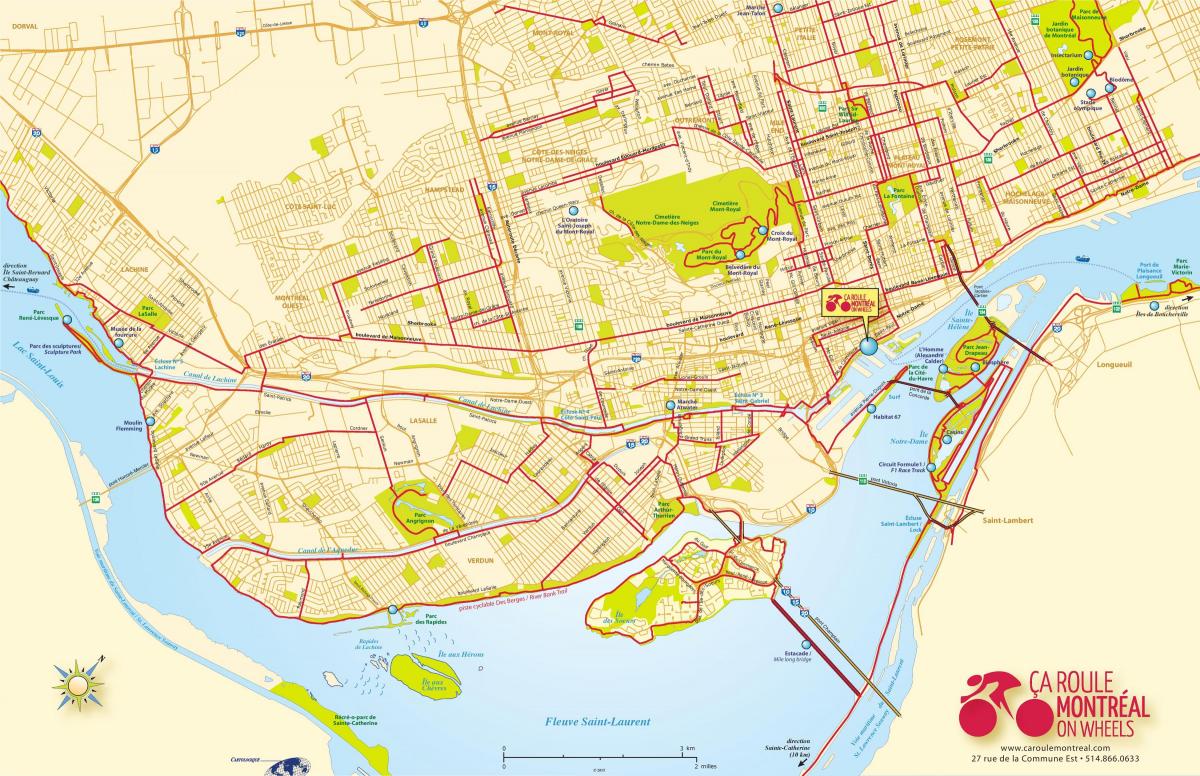 Mapa da ciclovia de Montreal